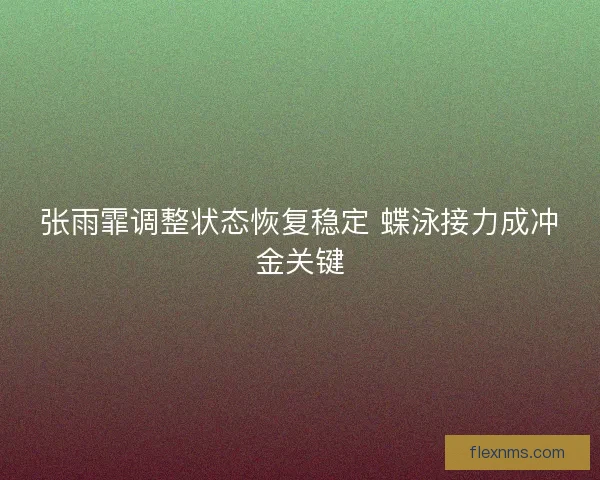 张雨霏调整状态恢复稳定 蝶泳接力成冲金关键