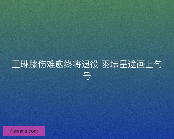 王琳膝伤难愈终将退役 羽坛星途画上句号
